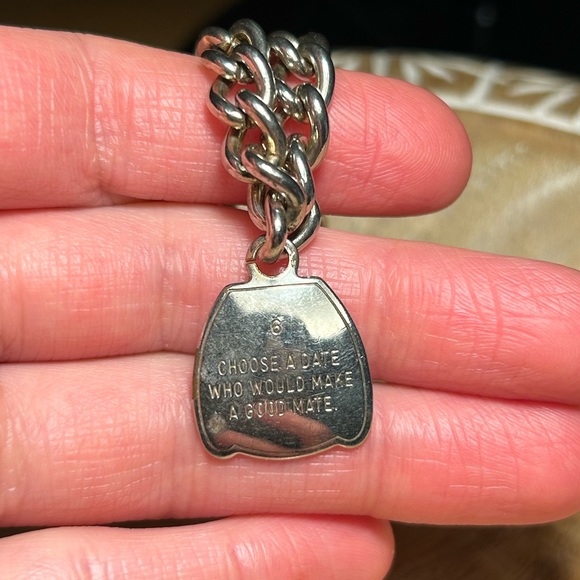 Vintage Funny 10 Commandments Charm Silver Tone Bracelet 50's Jewelry - Picture 10 of 15